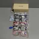 CCVOO 6 Pack Blue Light Blocking Reading Glasses, Anti Headache/Glare/Eye Strain Readers Computer Eyeglasses Women/Men (6 Pack Mix, 4.00)