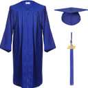 Unisex Adult Matte Graduation Cap and Gown Tassel Set (51''FF(5'6''-5'8''), Royal Blue)