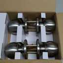 BESTTEN [2 Pack] Entry Door Knob with Lock, Keyed Different Door Lock for Exterior Door and Front Door, Standard Ball, Satin Nickel