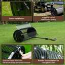 Compost Spreader 44 Inch Towable Peat Moss Spreader with Installation Accessories, Metal Mesh Roller Lawn Spreader for Top Soil, Manure, Mulch, Top Dressing - Garden spreaders for lawns