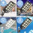 Solar Street Light, 8000W 7000K 480000LM 1152pcs LED Solar Parking Lot Lights Dusk to Dawn, Solar Flood Light Wide Angle Motion Sensor and Remote Control for Area Lighting Yard 2-Pack
