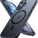 Miracase Magnetic for iPhone 16 Plus Case [with 2X Screen Protectors] [Compatible with MagSafe], Slim Thin Phone Case Military-Grade Protected for iPhone 16 Plus Cover Bumper 6.7 Inch, Black