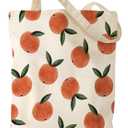 Aesthetic Canvas Tote Bag for Women - Sturdy Cloth Cotton Totes Bag with Pattern Shoulder Bag