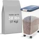 IRIS USA Dog Food Storage Container 38 lb, Airtight Large Pet Food Storage Bin with Wheels, for Dog Cat Bird Chicken Food, Holds Up to 38 Lbs, Keep Fresh, BPA Free, Made in USA, Navy