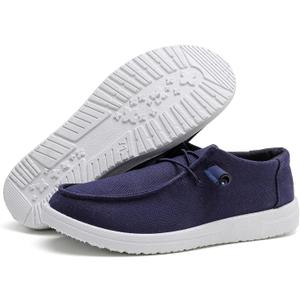 betyswear Womens Loafers Women Shoes Casual Slip-On Canvas Shoes Breathable Lightweight Boat Shoes for Women(24002-navy-8