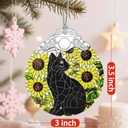 Stained Glass Ornament, Christmas Ornament, Hanging Ornaments for Home Decor & Christmas Tree Ornaments  Exquisite Holiday Decor, Cat Lovers Gifts, Xmas Gifts & Holiday Present - Black Cat