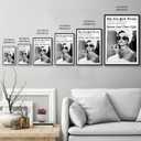 Framed Better Late Than Ugly Wall Decor Newspaper Audrey Hepburn Wall Art | Vintage Black and White Fashion Poster Chic New York Trends Glam Quote Canvas Print for Bedroom Bathroom Dorm 24x36inch