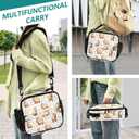 Guinea Pig Lunch Bag Floral Insulated Lunch Bag for Women Girls Reusable Lunch Box with Adjustable Shoulder Belt Portable Cooler Bag for School Travel Office Picnic (One Size, Color-1)