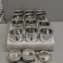 12PCS Empty Paint Cans with Lids, 1 Quart Metal Unlined Paint Bucket, Small Round Paint Storage Containers for Leftover Paint, Arts Crafts, DIY Projects, Painting (Silver, 2 Pint)