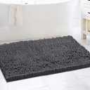 H.VERSAILTEX Bathroom Rugs Bath Mats Non Slip Luxury Chenille Bathroom Rug Mat 24x36 Extra Soft and Absorbent Rugs Washable Dry Fast Plush Area Carpet Mats for Bath Room, Tub - Grey