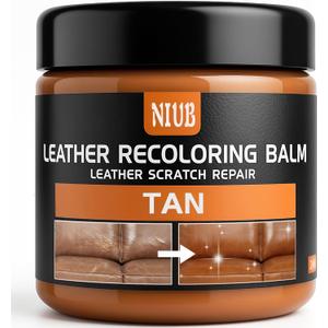 Leather Recoloring Balm Leather Color Restorer Scratch Repair Leather Paint for Furniture Couches Car Seats Shoes Bags Leather Dye and Restorer Restores Faded and Scratched Leather-TAN