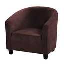 MIFXIN Tub Chair Slipcover Velvet High Stretch Club Chair Cover Spandex Elastic Armchair Couch Cover Sofa Furniture Protector for Living Room Hotel Bar Counter (Brown)