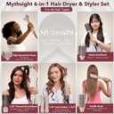 StyleVibe 6-in-1 Air Styler, Hair Dryer & Blow Dryer Brush with Travel Case - Auto Wrap Curls (L/R), Fast Drying, Thermal Round Brush for Smooth Blowouts & Frizz-Free Volume, No Heat Damage