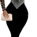 Sparkly Rhinestone Embellished Jumpsuit Sexy Birthday Outfits for Women (Small, C6912-black)