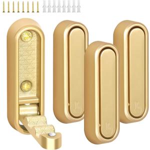 Grnheat Folding Wall Hooks,4Pcs Gold Heavy Duty Wall Hook Folding Coat Hooks for Hanging Coats Bathrobes Green Plants Bags Keys Towel Gold Hook for a Functional Home(4,Gloden)