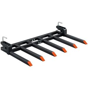 SPECRAFT Heavy-Duty 6-Tine Clamp on Pallet Forks for Tractor Forks Over 60”, 4000 lbs Capacity for Tractor Loader Skid Steer, Double Nut Construction, to Clean Debris, or Yard Waste, Black