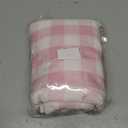 Softalker Pink Gingham Tablecloth Rectangle, Outdoor Linen Cotton Checkered Table Cloth with Tassel, Heavy Duty Wrinkle Free Buffalo Plaid Table Cover for Kitchen Dining Home Party - 55 x 102 Inch