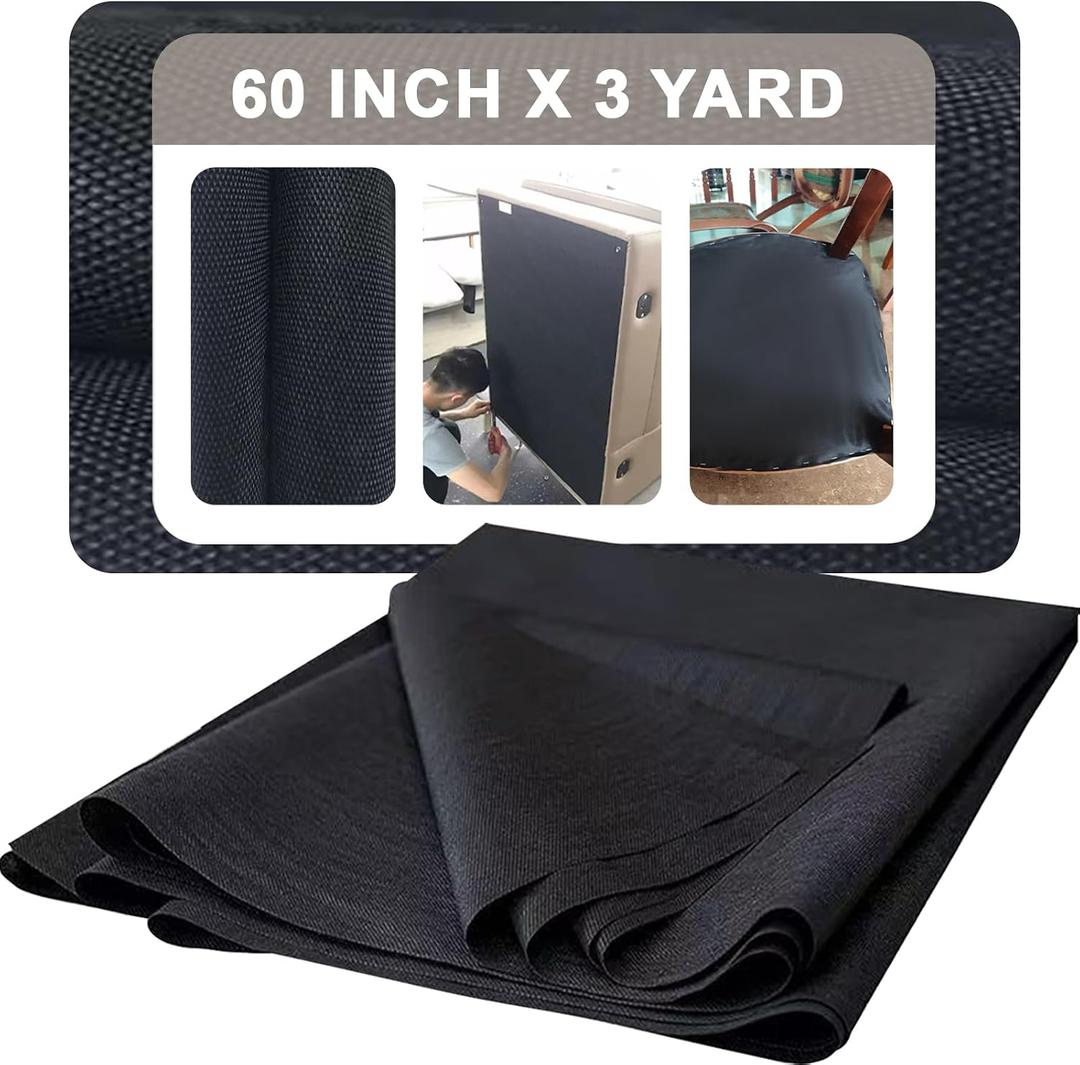 Upholstery Cambric Dust Cover Fabric, 60 Inch x 3 Yard Fabric Replacement for Underside of Mattress Box Spring or Foundation, Bottom Cloth Nonwoven Dust Cover for Chairs