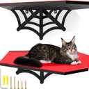 Gemscream Gothic Wall Mounted Halloween Shelf Coffin Spider Web Style Cat Tree Wall Load Bearing up to 30 Lbs/ 14 kg Black Cat for Indoor