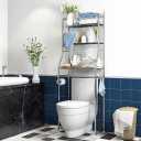 3-Tier over the Toilet Storage, Stainless Steel Bathroom Shelve, Over Toilet Organizer Storage Rack, with Toilet Paper & Towel Holder, Space Saver Freestanding Shelf for Restroom Laundry Balcony