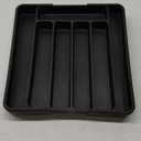 ZILAMGOO Expandable Cutlery Drawer Organizer, Adjustable Kitchen Silverware Organizer, Large Kitchen Cutlery and Flatware Tray for Knives, Forks, Spoons or Various Cooking Utensils (Large, Black)