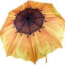 Compact Travel Umbrella, Windproof Reinforced Canopy Sturdy Folding Portable Umbrella for Rain Sun Men and Women Outdoor Wedding Gifts Sunflower Pattern