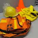 Gejoy 48 Pcs Kids Construction Birthday Party Supplies Kids Construction Hats and Vests Worker Costume Role Play Tote Bag and Traffic Cones for Excavator Dress up Cosplay Party Decorations