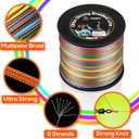 RUNCL 8 Strands Braided Fishing Line - High Visibility Colored Braid Line, Super Strong, Abrasion Resistant, No Stretch, 328yds/546yds/1093yds, 12lb to 100lb for Saltwater or Freshwater Fishing