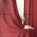 YoungsTex Burgundy Red Linen Curtains 63 Inch Length 2 Panels for Living Room, Light Filtering Window Drapes with Bronze Grommet Privacy for Bedroom, 52 x 63 Inch