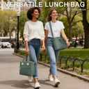 Capolo Insulated Lunch Box for School - Large Thermal Lunch Bag Women with Removable Shoulder Strap, Reusable Lunch Cooler Tote Bags Purse for Adults Work, Picnic, Hiking, Beach, Travel, LargeGreen