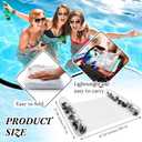 Sratte Pool Float and Water Hammock, Summer Clear Pool Tube with Feather, Multi Purpose Inflatable Water Floaties PVC Material for Adults, Swimming Pool, Lake, Beach, Pool Accessories (Black, White)