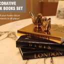 Decorative Books for Home Decor with Small Birds Statues Gold Home Decoration, Modern Style Coffee Table Book Decor, Stacked Books for Bedroom, Living Room, Office Desktop, Cabinets Shelf Decor