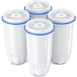 Upgraded Water Filter Replacement Fit for Zero Pitcher and Dispenser ZR-001 ZR-004 ZP-006 ZR-017, Six-Stage Filter System, Effectively Reducing Lead, Chromium, and Contaminants, 4 Packs, By BOGDA