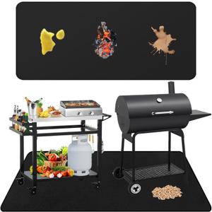 Falezern Extra Large 90 X 48 Inches Under Grill Mat for Under Outdoor Grill Deck Protector, Double-Sided Fireproof Mat for Under Fire Pit, Waterproof, Oil-Proof and Non-Slip BBQ Under Grill Floor Pad