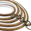 guofa 11'' Oval Embroidery Hoop for Cross Stitch, 2PCS Imitated Wood Pastic Hoops for Arts Hanging Decoration