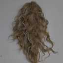 SEIKEA Ponytail Extension, 20" Lightweight Fluffy Drawstring Ponytail, Long Wavy Curly Multi-layered Clip in Hair Extensions, Natural Soft Synthetic Hairpiece, Dark Blonde/White Blonde