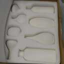 BEAHOT Ceramic Vases Set of 6, White Contemporary Decorative Flower Vases, Modern Design for Living Room