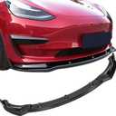 Fit Tesla Model Y Front Bumper Lip Kit Front Spoiler Wing Glossy Carbon Fiber Splitter Trim Model Y Accessories 2017-2023 2024