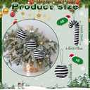 Soulchen 12 Pcs Christmas Candy Cane Ball Decorations - Plush Candy Cane and Hanging Christmas Ball Ornaments, Tree Hanging Decorations for Xmas Tree Home Party Favor Supplies (Black and White)