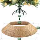42" Christmas Tree Collar, Hand Woven Hyacinth Christmas Tree Base - 8 Piece Rustic Farmhouse Style Tree Skirt Replacements for Artificial Trees, Fits Below 41" Tree Stand, Natural Hyacinth