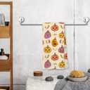 Giosve Halloween Pumpkin Kitchen Towels, Farmhouse Fall Spooky Pumpkin Botanical Decorative Hand Towels for Bathroom, Halloween Dish Tea Towel for Kitchen Decor, 16x24 Inch
