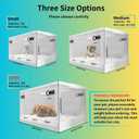 Oxygen for Dogs Chamber with Wheels, 89L Folding Puppy Incubator, Large Breathable Visible Dog Oxygen Chamber with Pet Bed Mat Care Accessories, White, 89L