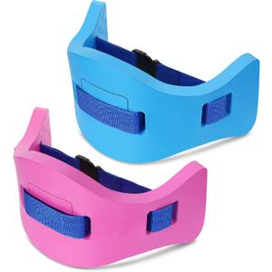 Wettarn 2 Pcs Kids Swim Belt with Adjustable Strap, EVA Buoyancy Belt for Youth Children Junior Water Aerobics Swimming Belt Fitness Foam Flotation Aid for Pool Swimming Training (Blue, Pink)