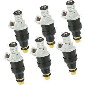 Fuel Injector No.E59E-9F593-A1A/E67E-9F593-B1B Fuel Injection Nozzle for Ford F-150 1987-1990 4.9L for Ford Bronco 4.9L 1987-1990 Gray 6 Pcs Auto Replacement Parts
