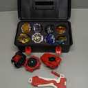 Battling Top Burst Gyro Toy Set 12 Spinning Tops 3 Launchers 1 Grip Toy Combat Battling Game with Portable Storage Box Gift for Kids Children Boy and Girl Ages 6+