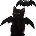 Pet Cat Bat Wings for Halloween Party Decoration, Puppy Collar Leads Cosplay Bat Costume ,Cute Puppy Cat Dress Up Accessories (Black)
