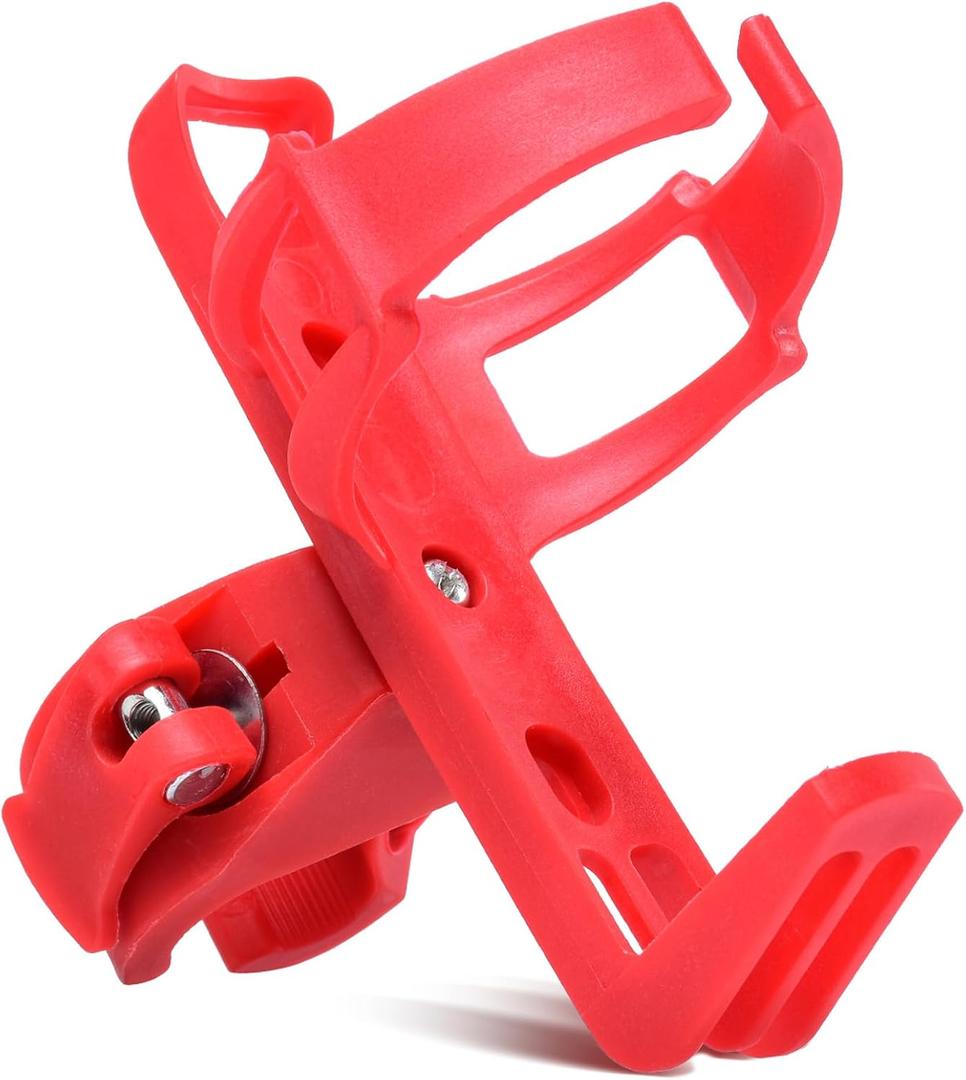 Universal Bike Cup Holder - 360 Degree Rotating Bottle Cage for Bike & Stroller (Red -1 Pack)