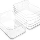 BINO | Plastic Organizer Bins, Large - 4 Pack | The SOHO Collection | Multi-Use | Pantry & Freezer Organizer Bins | Plastic Storage Containers for Home & Kitchen Org (Large, Clear)
