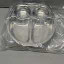 3 Pack Stainless Steel Divided Plates, 9 Inch 304 Dinner Platter, Diet Portion Control Tray, 4 Sections Owl Shape Meal Plate for Adult Children Picky Eaters, Camping Dish Lunch Snack