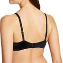 Maidenform Women's Underwire Bra, Natural Boost Demi Push-Up T-Shirt Bras for Women, Lace Trim, Convertible, Plunging (Black) 34C